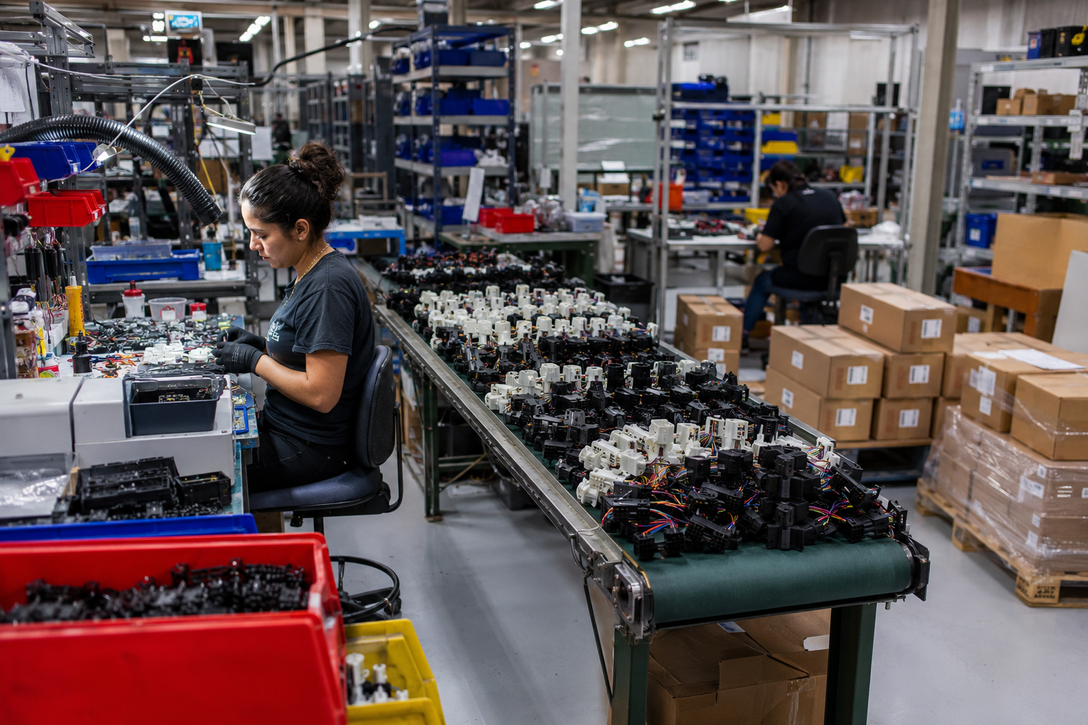 Throughput ceiling in high-mix manual cable production