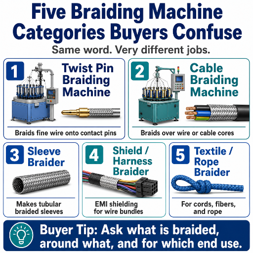Five Braiding Machine Categories Buyers Confuse