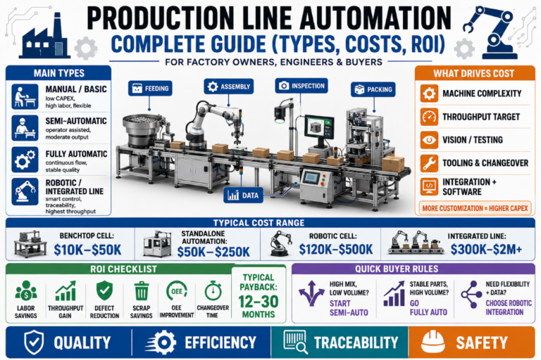 Production Line Automation: Complete Guide (Types, Costs, ROI)