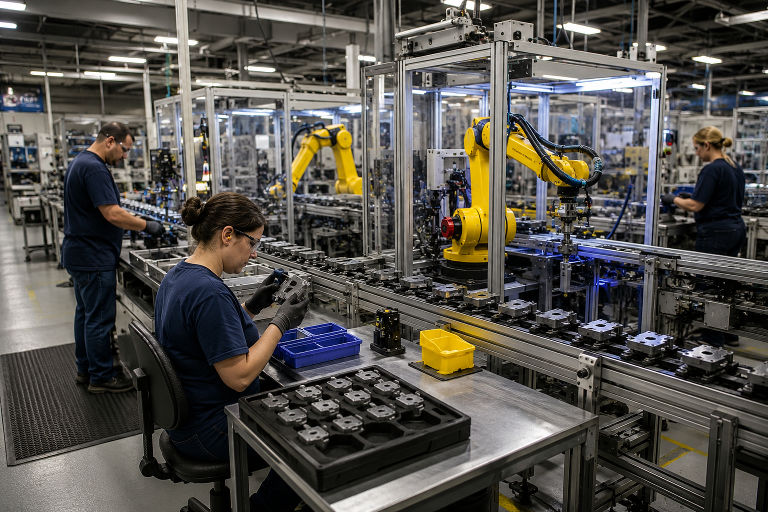 Hybrid manual and automated production