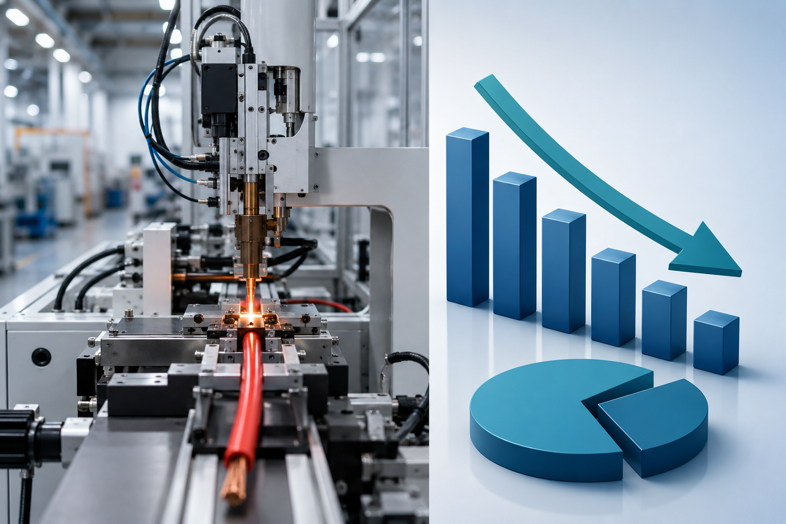 Over 50 percent reduction in manual labor cost with automated DC cable assembly