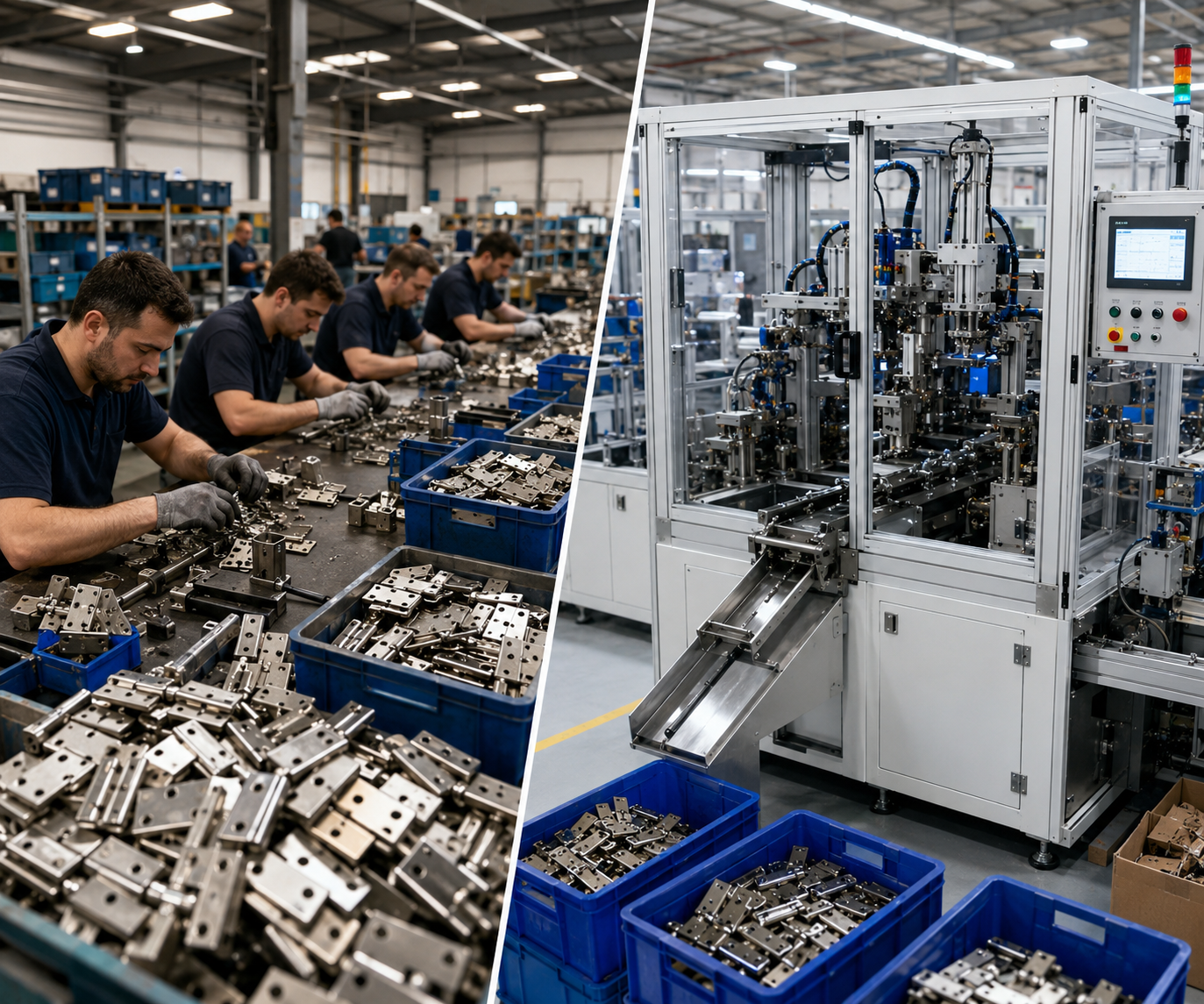 European OEM hinge factory conversion automated cell