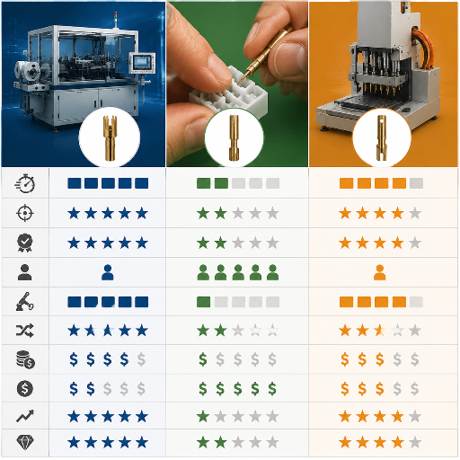 HYPCON vs Manual Assembly vs PCB Pin Inserters comparison chart