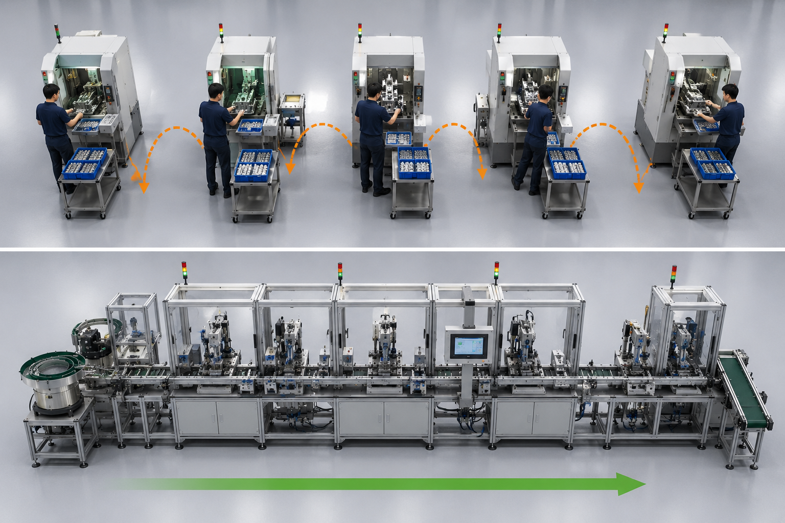 Islanded machines causing throughput bleed in automated facilities