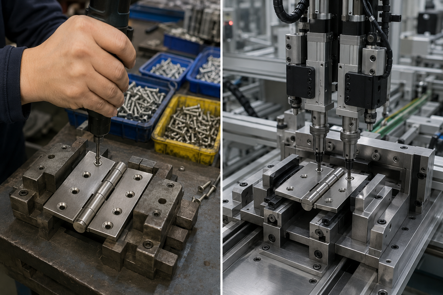 Manual hinge line yield variability vs synchronized dual-screw solution