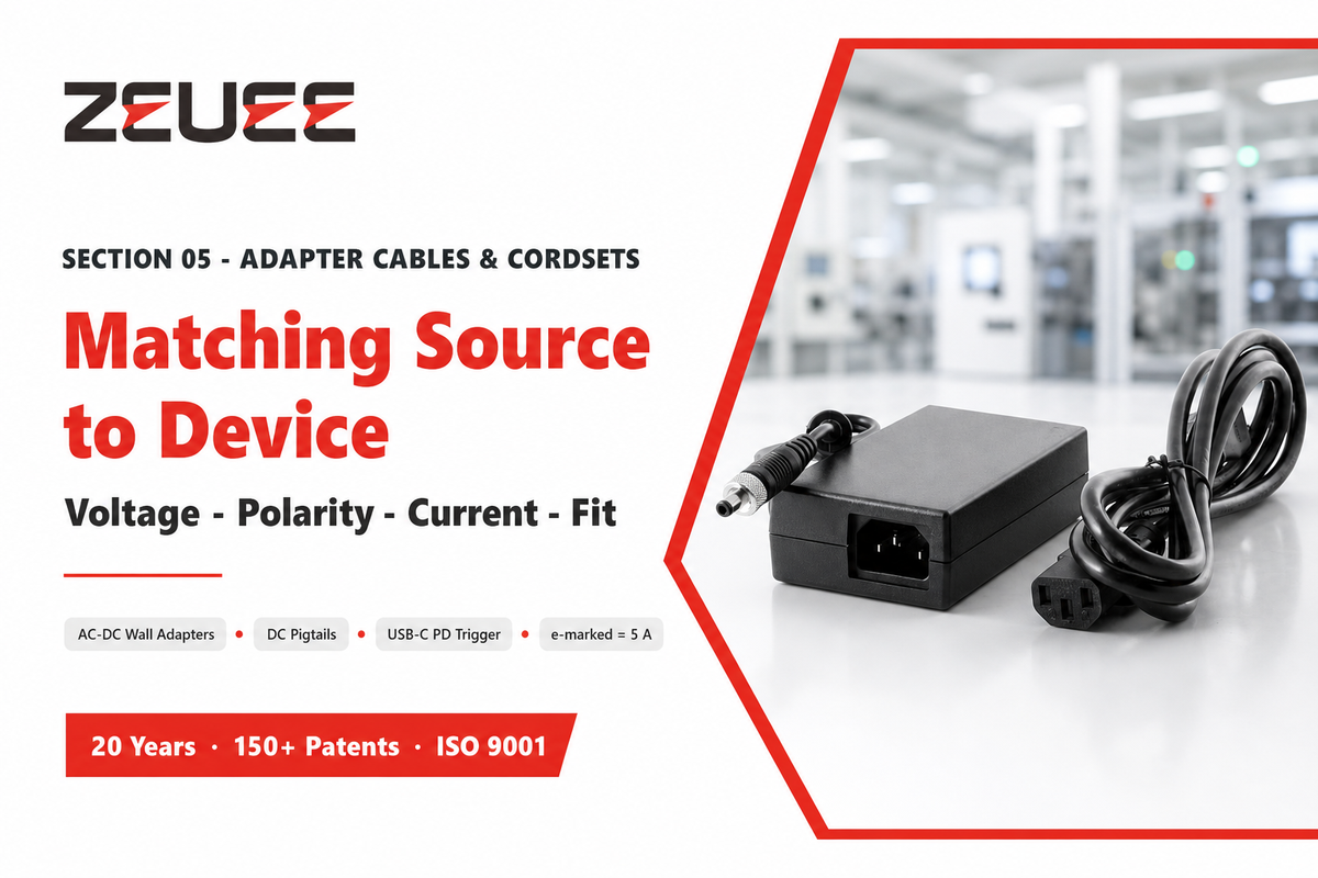 AC-DC Adapter Cables and Cordsets: Matching Source to Device — ZEUEE