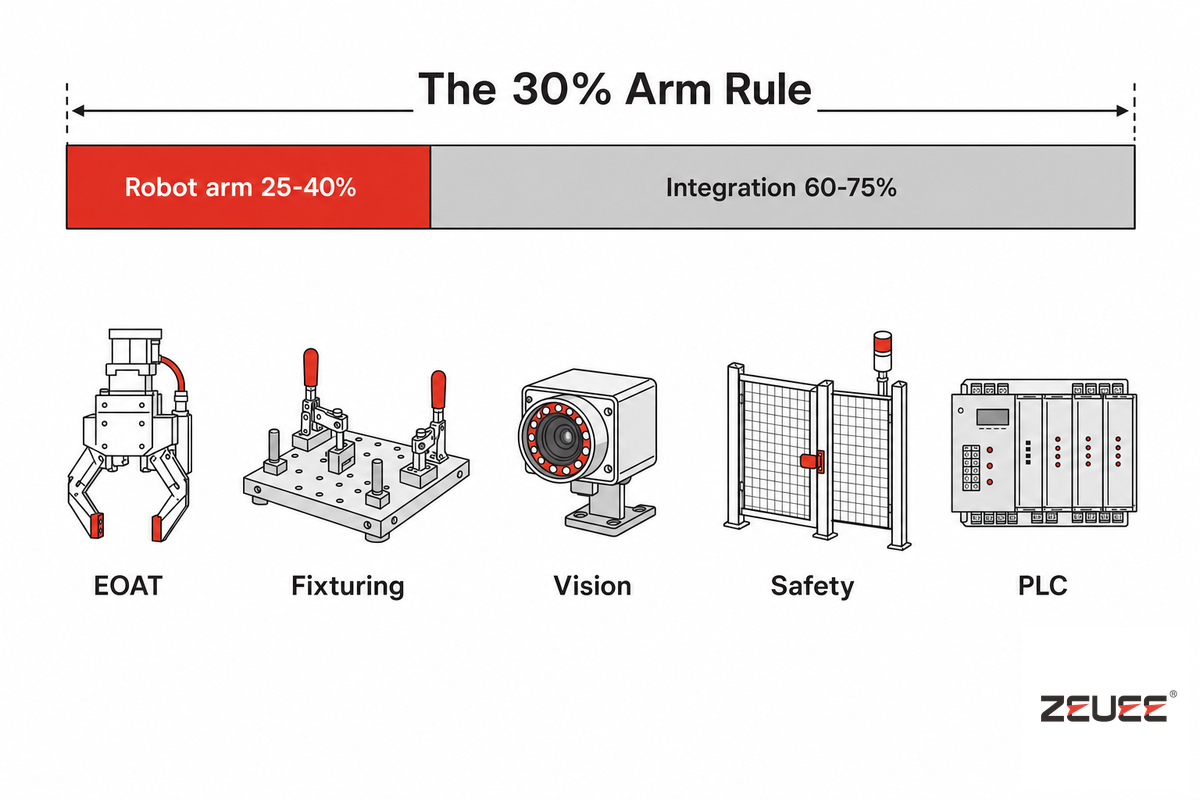 What Robot Integration Actually Is (and Why the Arm Is the Cheap Part) — ZEUEE