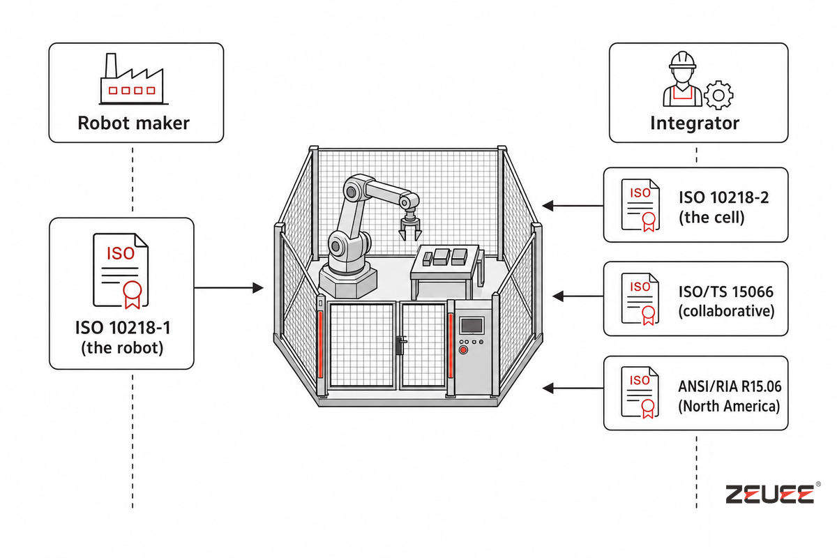 Safety & Standards: ISO 10218, ISO/TS 15066 and Risk Assessment — ZEUEE