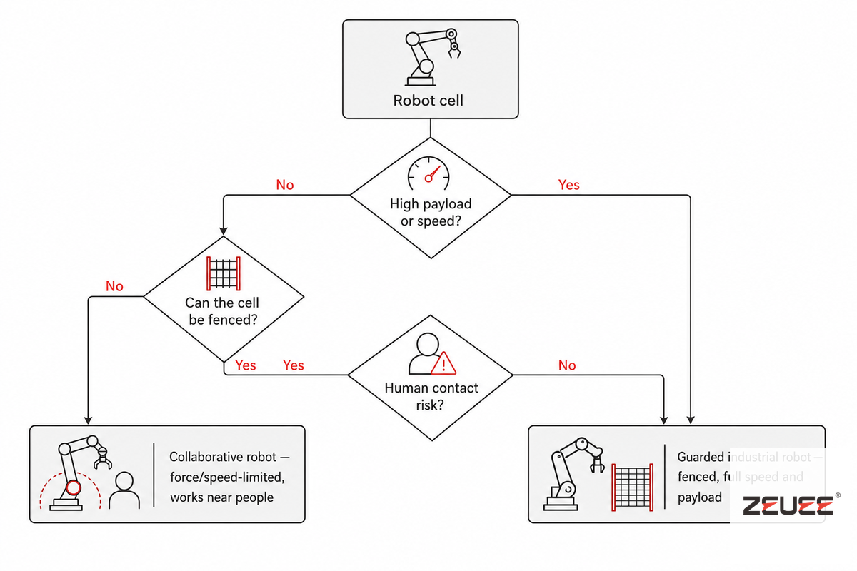 Cobots vs Traditional Industrial Robots: When Each Wins — ZEUEE