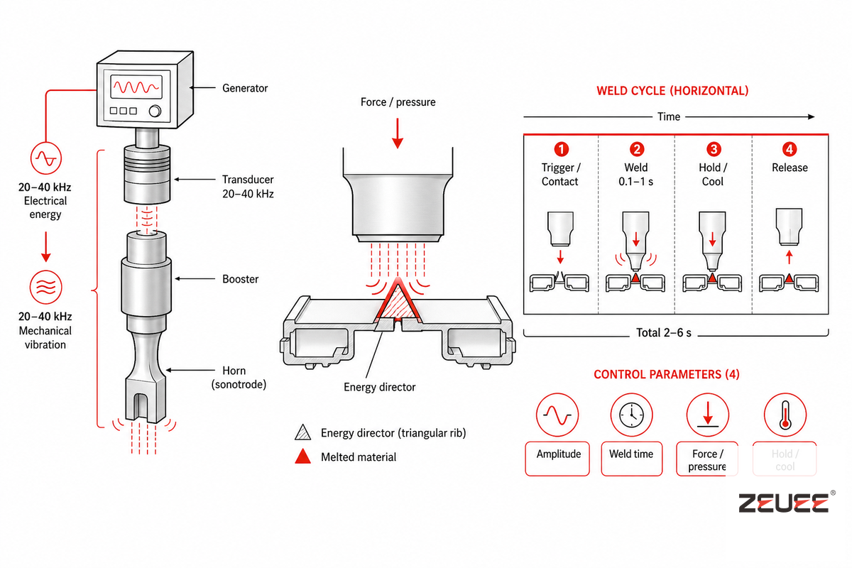 How Ultrasonic Welding Works: The Weld Cycle and Parameters — ZEUEE