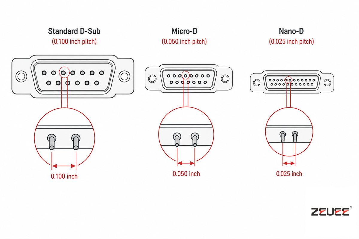 Micro-D vs. Nano-D vs. Standard D-Sub: Which Size Do You Need? — ZEUEE