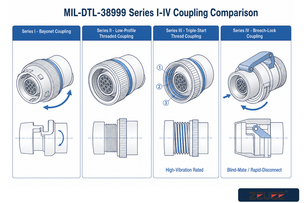 MIL-DTL-38999 Series I-IV Compared — ZEUEE