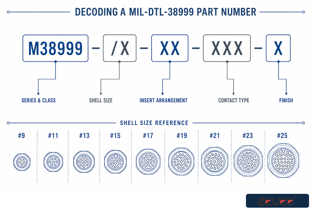 Decoding the D38999 Part Number — ZEUEE