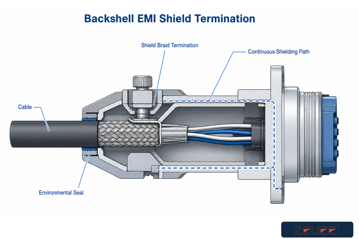 Backshells, EMI Shielding & Environmental Sealing — ZEUEE