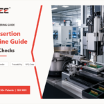Pin insertion machine guide cover with feeder press fit process and RFQ checks