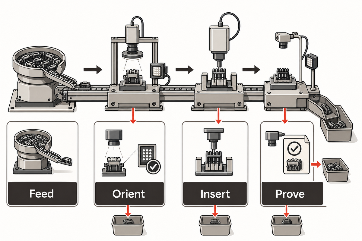 The Feed-Orient-Insert-Prove Chain
