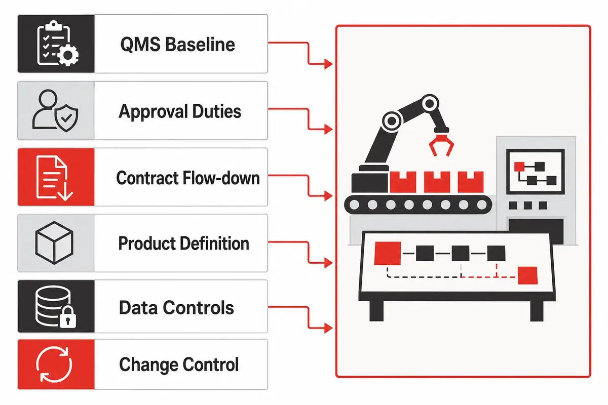Aerospace and defense manufacturing requirements stack