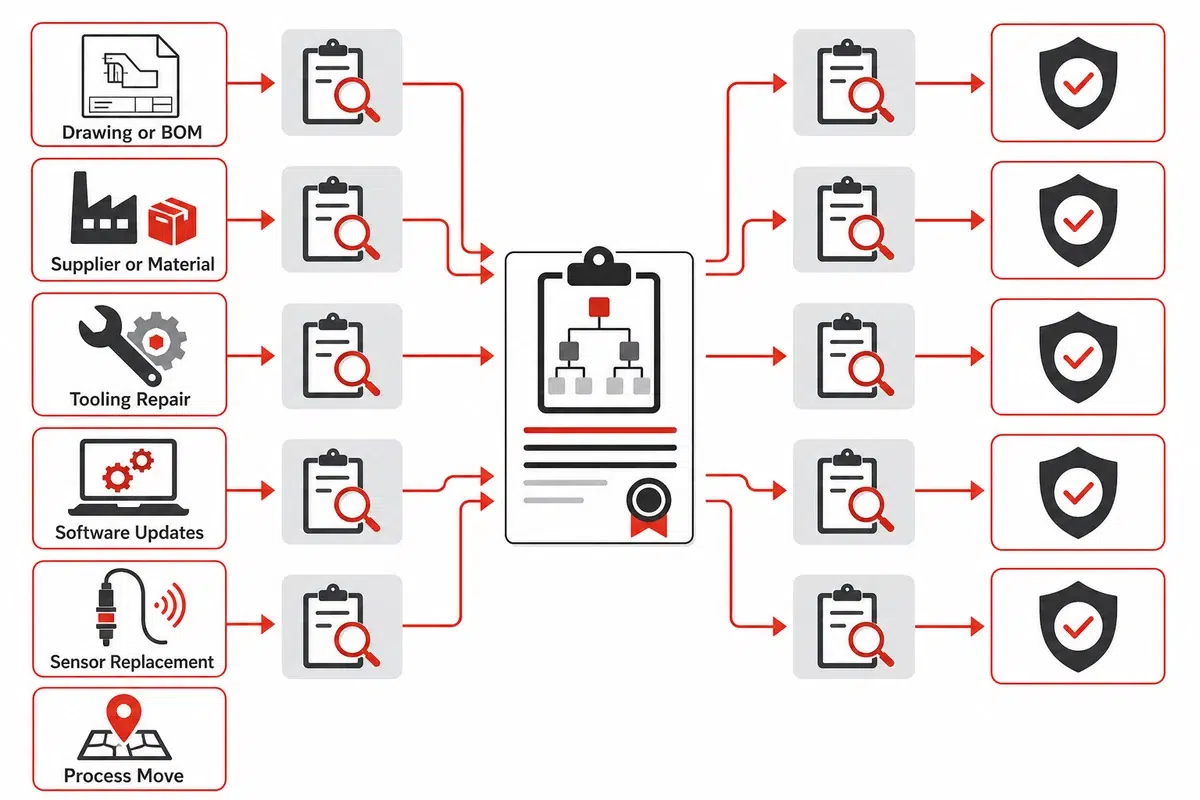 Aerospace and defense change-impact traceability map