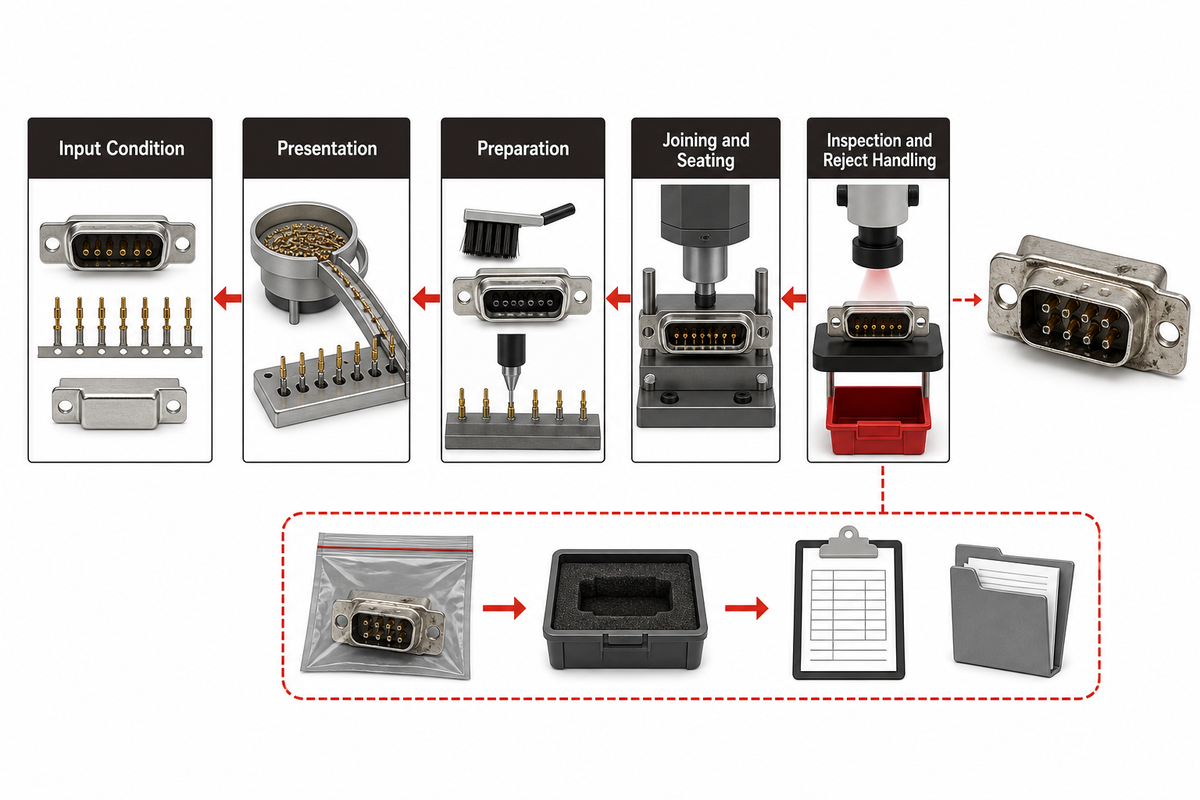 Defect Backtrace Map for D-Sub and Micro-D connector assembly