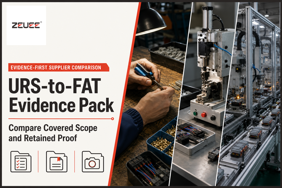 URS-to-FAT Evidence Pack for comparing connector assembly machine suppliers