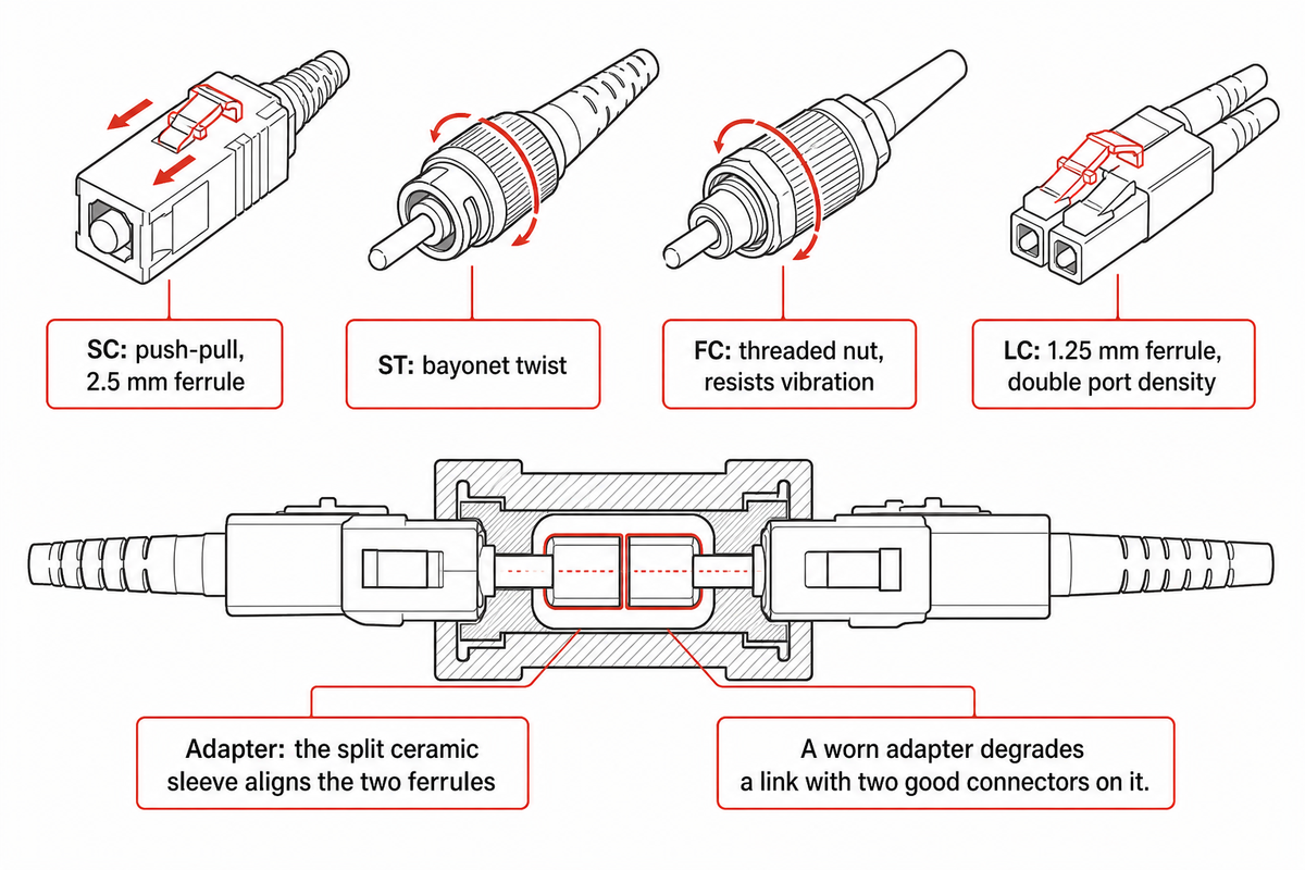 Connector types, adapters and the special tools each installation method needs — ZEUEE