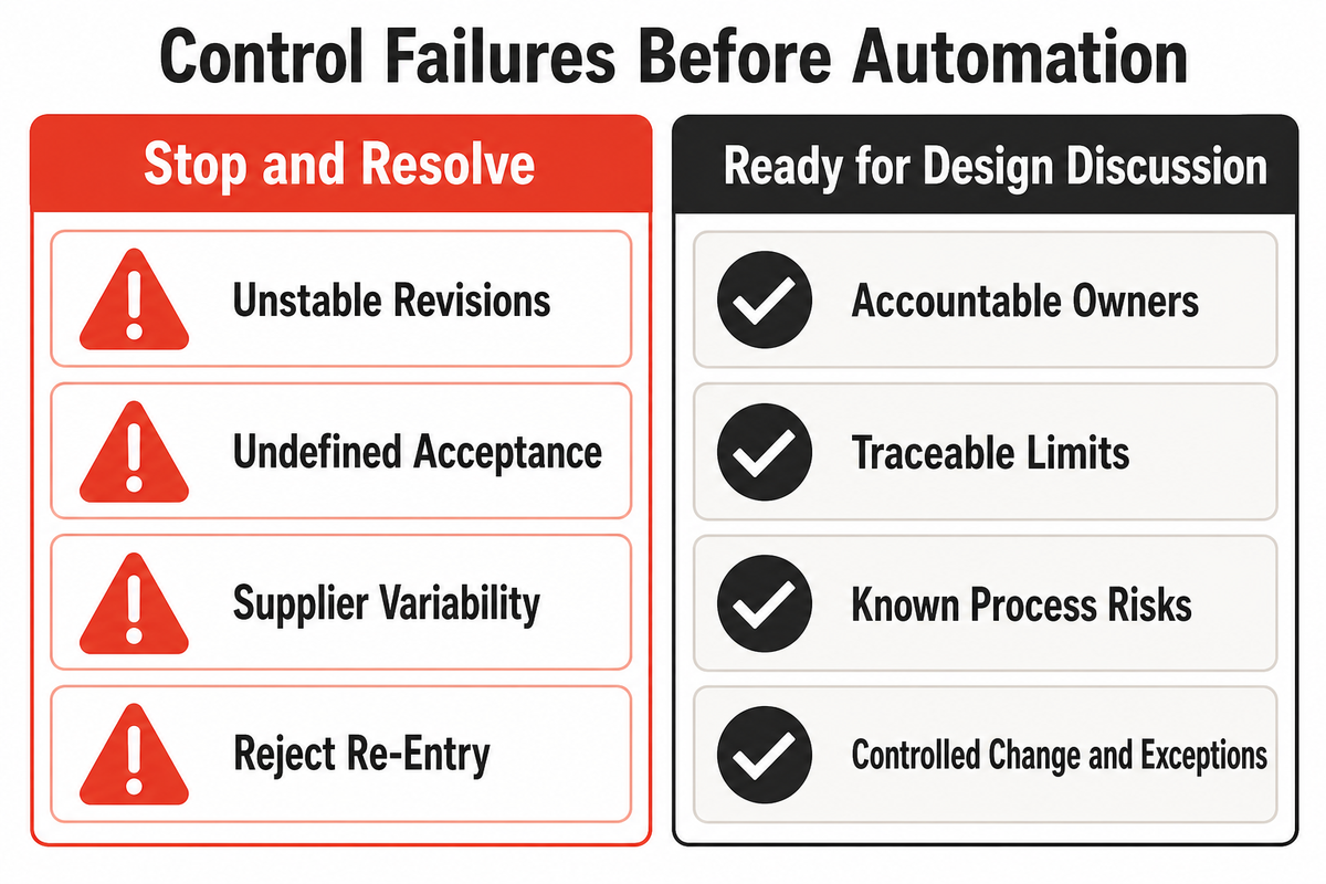Common medical device manufacturing control failures