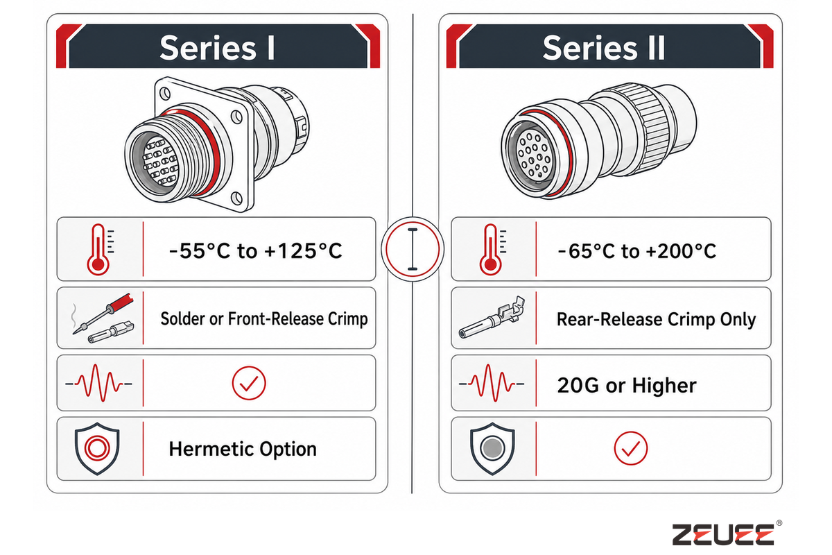 Series I vs Series II: Which MIL-DTL-26482 Connector Should You Specify? — ZEUEE