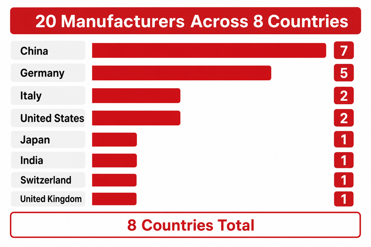 #2–#20 — 19 Manufacturers (Unranked) — ZEUEE