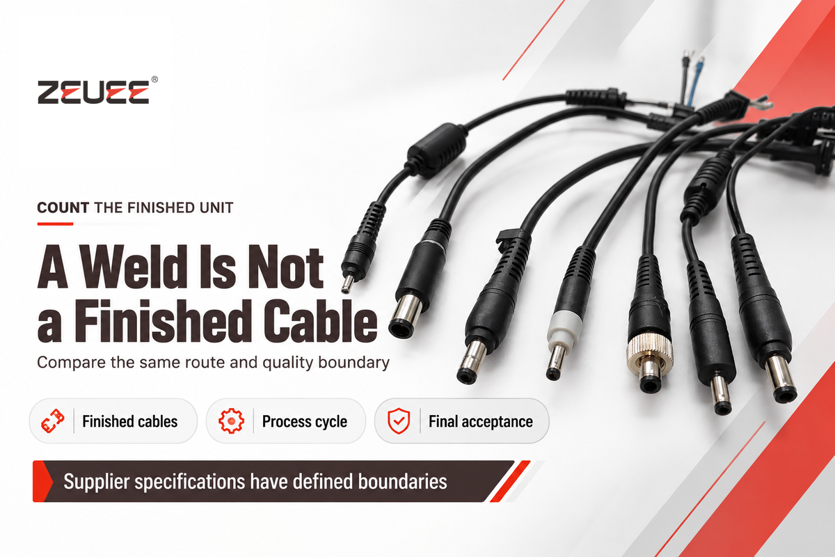 ZEUEE lists finished-cable output separately from spot-weld cycle time; compare matching product and quality boundaries.