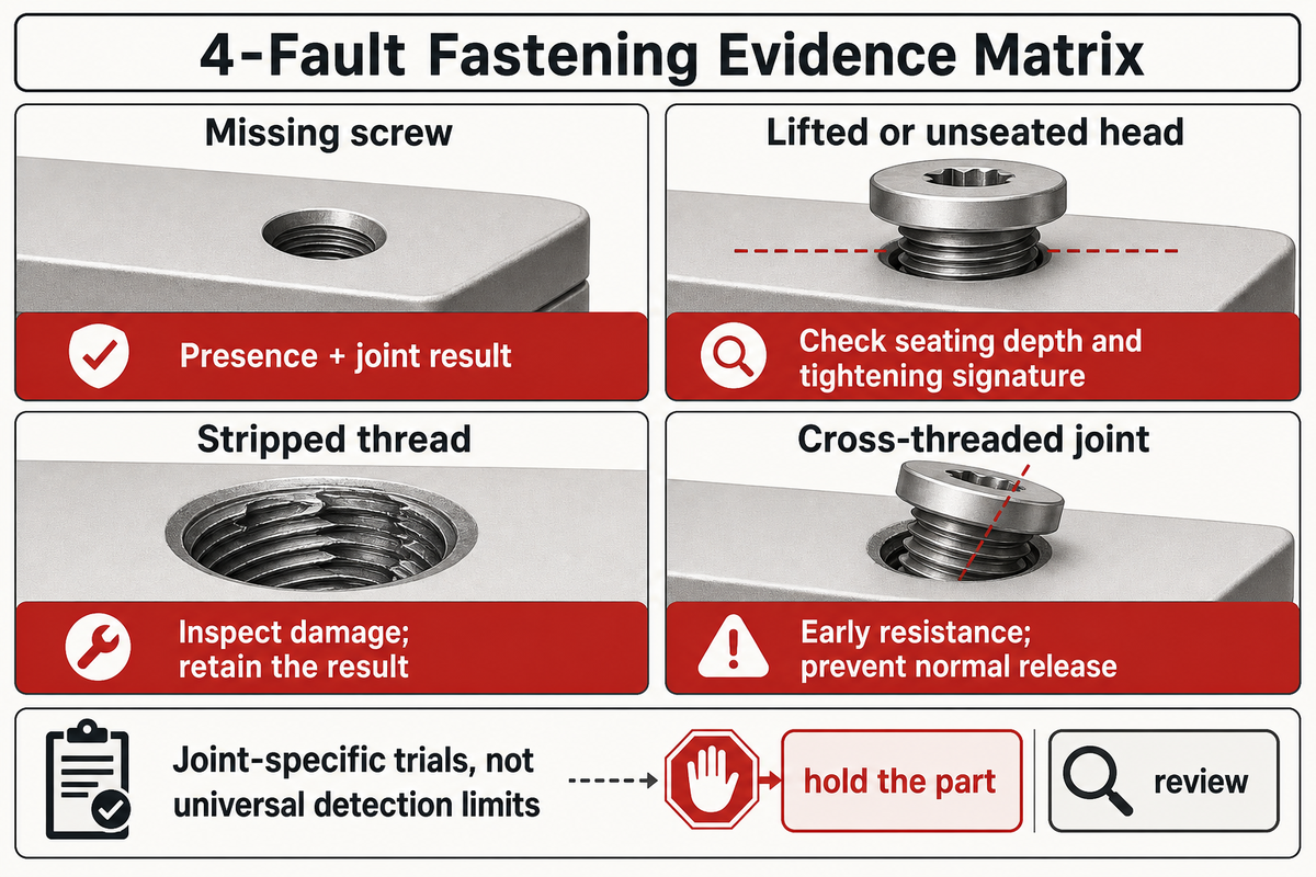 Four fastening faults and the joint-specific evidence and part-release response to challenge