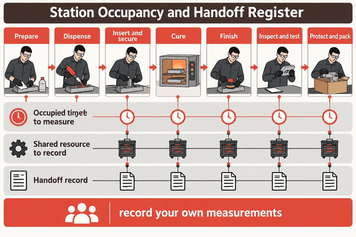 Measure occupied time, shared resources and handoffs across the route; original register based on NIST planning methods.