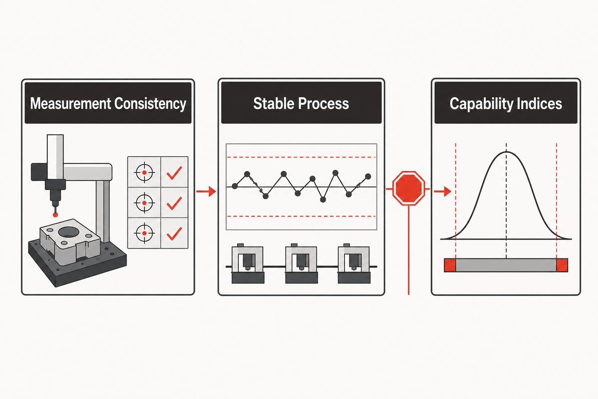 Measurement consistency and process stability come before capability indices