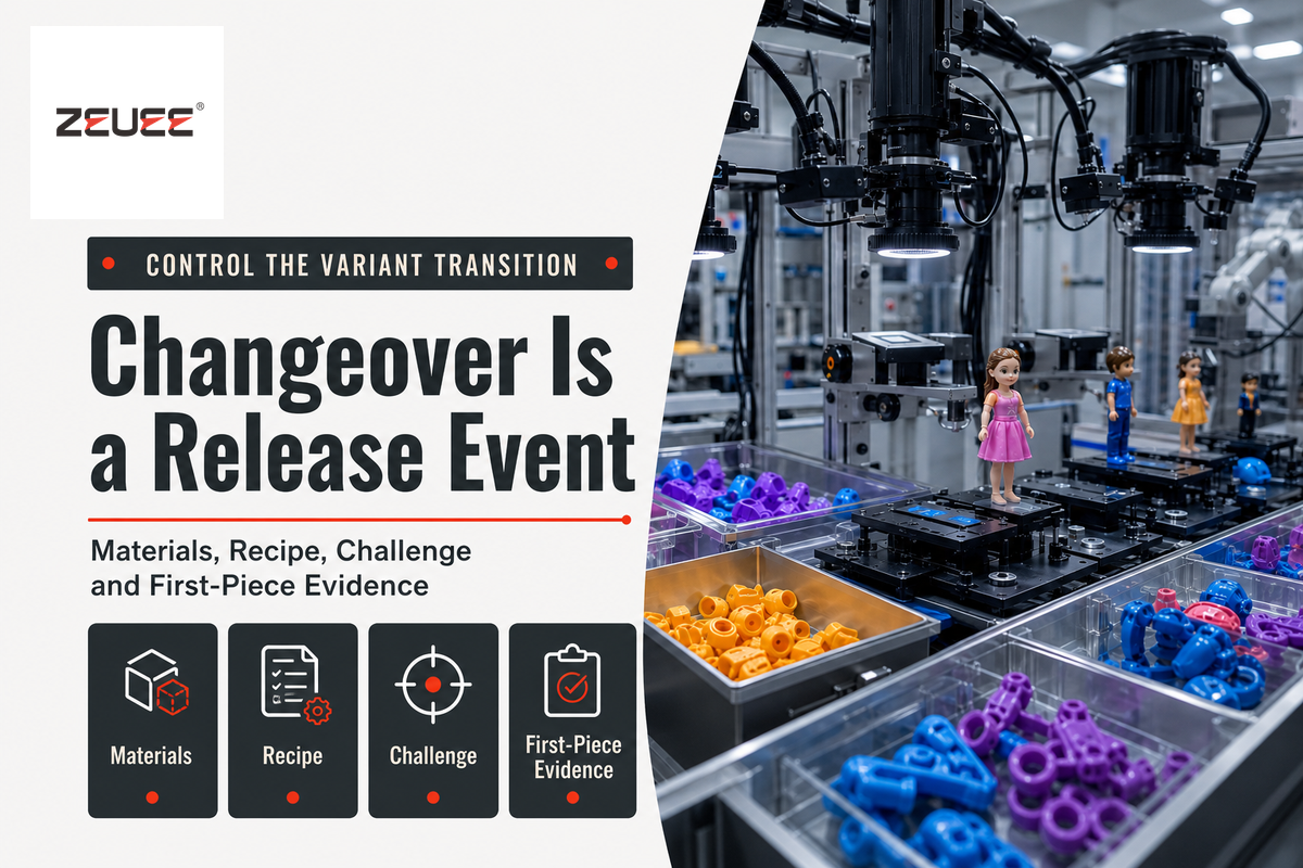 ZEUEE quality stage supporting controlled toy variant changeover and first-piece release
